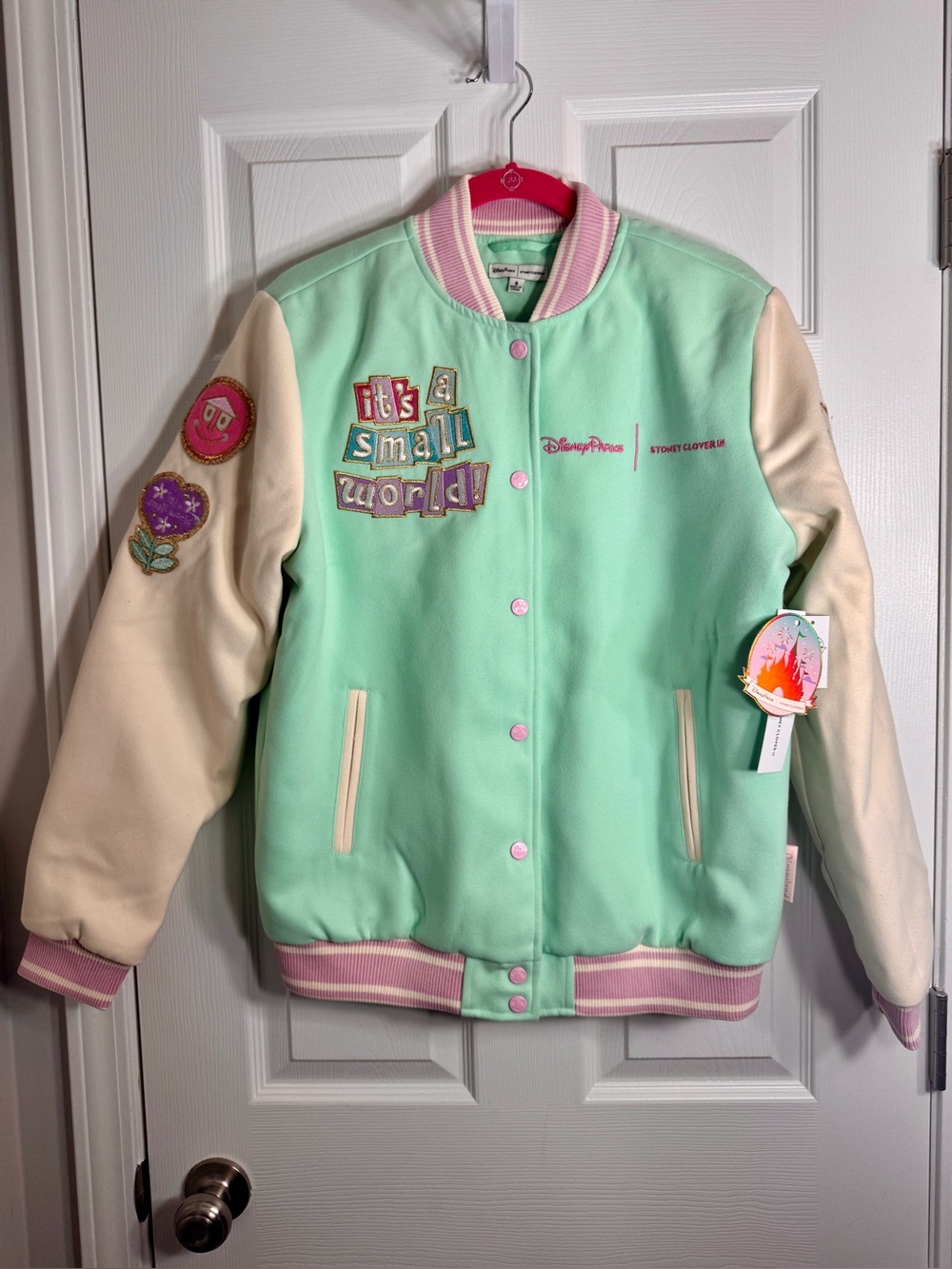 NWT Disney x Stoney Clover Lane "it's a small world" Varsity Jacket